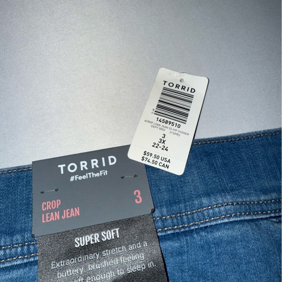 Torrid Crop Lean Jean Size 3X Hip Hugger Super Soft - Picture 7 of 8